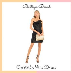 NWT Black Strapless Cocktail Mini Dress